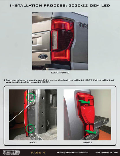 Morimoto XB LED Tail Lights Ford Super Duty 2017-2022 - Smoked Lens Set