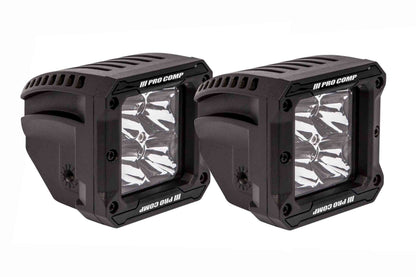 Pro Comp Gen 3 LED Pods - 2x2 Square 12W White Spot Beam (Pair)
