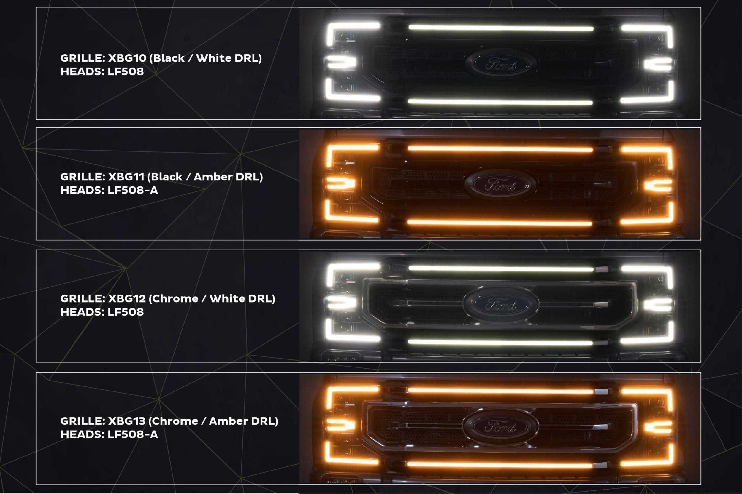Morimoto XBG LED Grille Ford Super Duty 2020-2022 - Black with White DRL