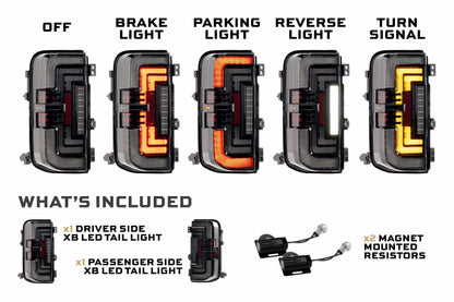 Morimoto XB LED Tail Lights Ford Bronco 2021+ - Smoked Lens Set