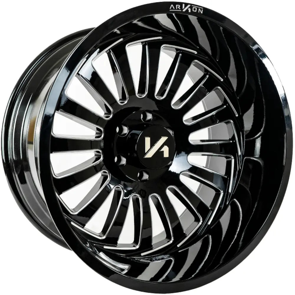 Set of 4 ARKON Off-Road Alexander 22x14 8x6.5 -81 Gloss Black Milled Wheels