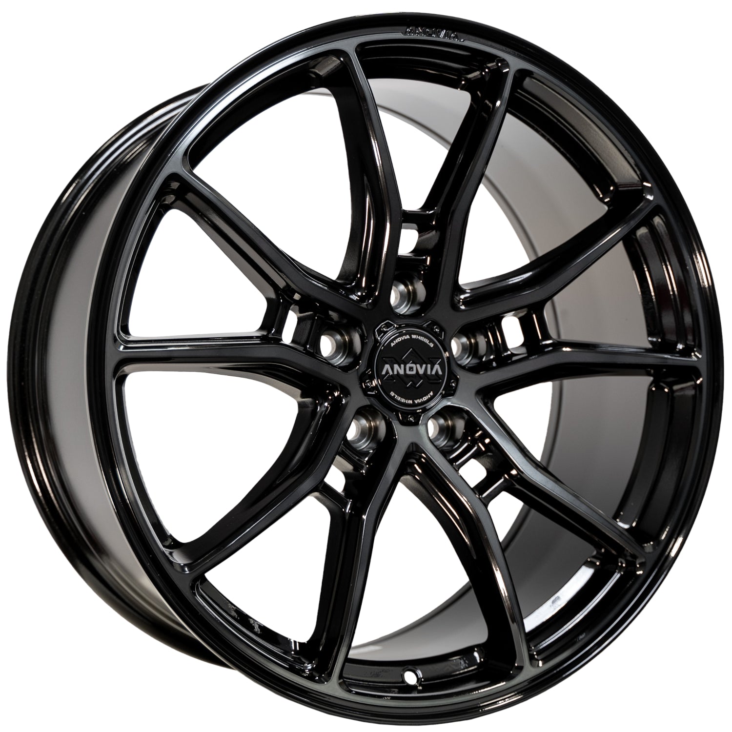 Set of 4 Anovia AN-10 19x9.5 5x120 +35 Black Machined Face Dark Tint Wheels