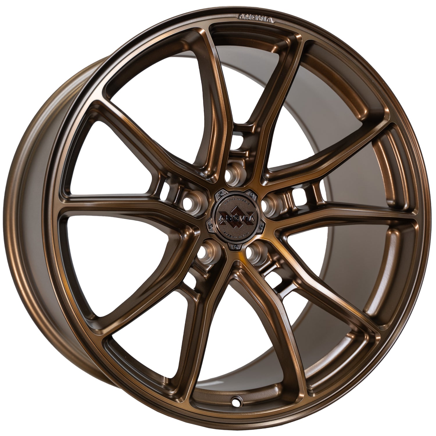 Set of 4 Anovia AN-10 18x9.5 5x114.3 +35 Bronze Machined Face Bronze Tint Wheels