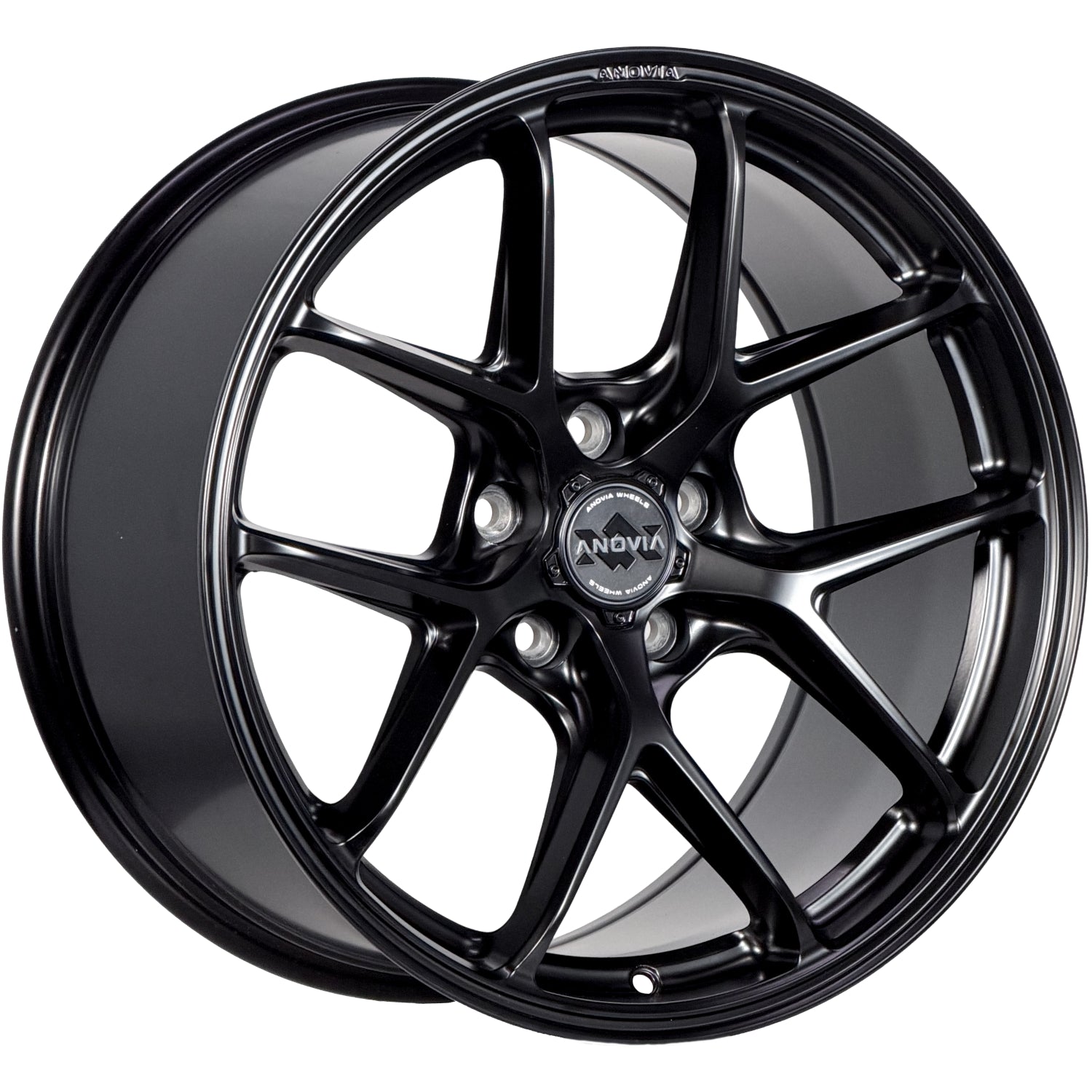 Set of 4 Anovia AN-12 18x8.5 5x112 +35 Satin Black Wheels