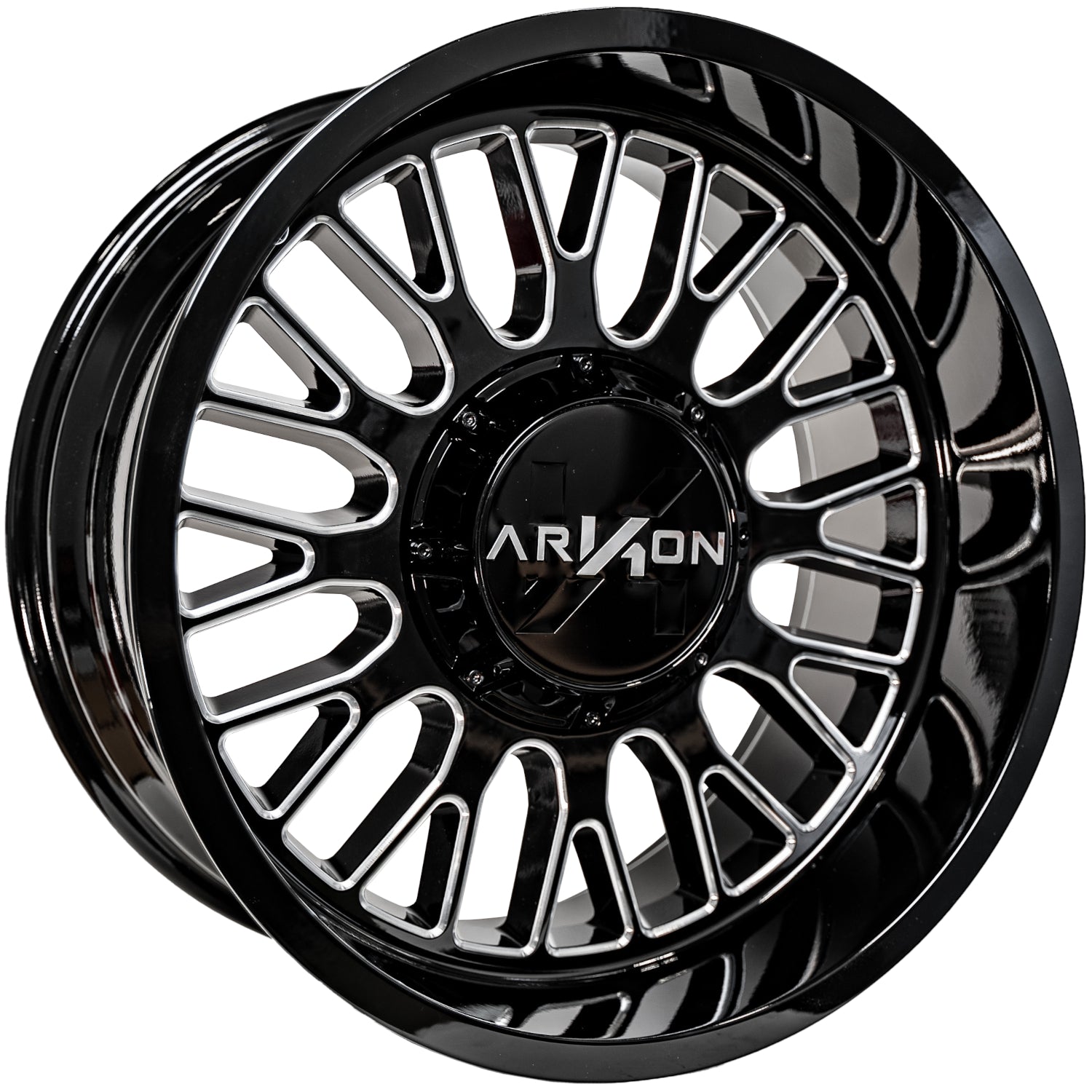 Set of 4 ARKON Off-Road Athos 20x12 8x180 -51 Gloss Black Milled Wheels