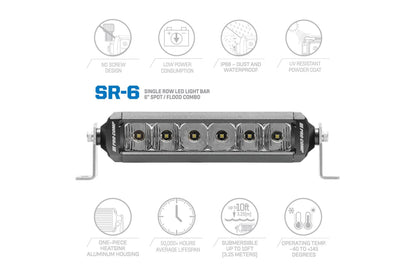Pro Comp 6" LED Light Bar - Combo Beam - Single Row Motorsports Series