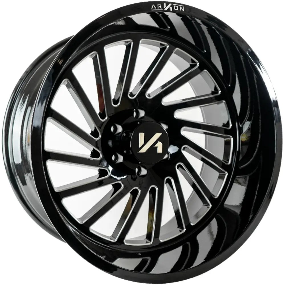 Set of 4 ARKON Off-Road Caesar 24x14 8x6.5 -81 Gloss Black Milled Wheels