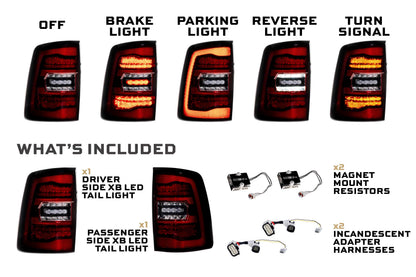 Morimoto XB LED Tail Lights Ram HD 2019+ - Red Lens Set