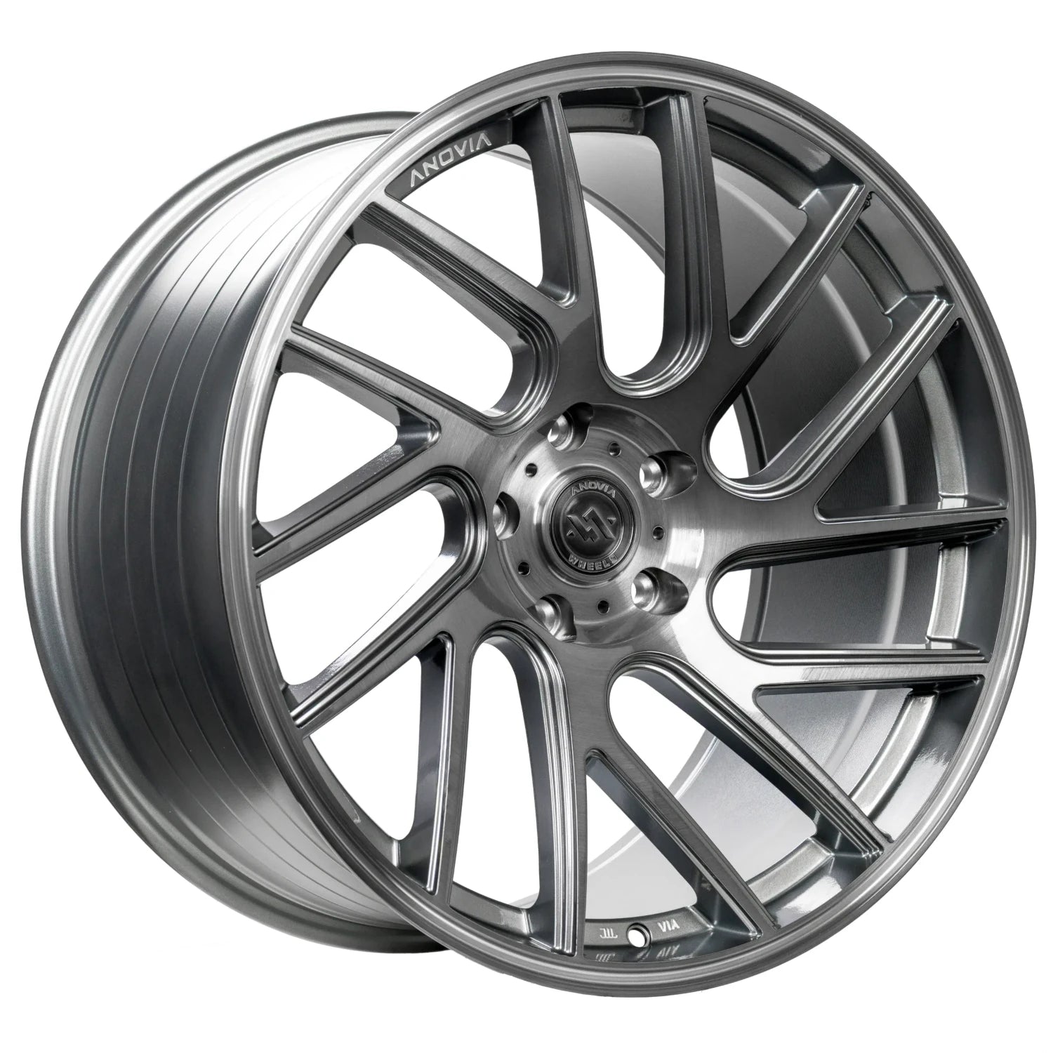 Set of 4 Anovia Elder 18x8.5 5x112 +35 Brushed Gunmetal Wheels