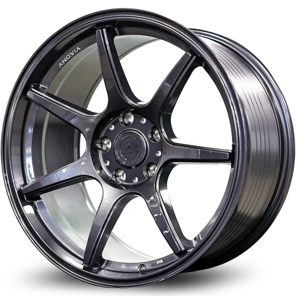 Set of 4 Anovia Kano 18x10.5 5x114.3 +22 Gunmetal Wheels