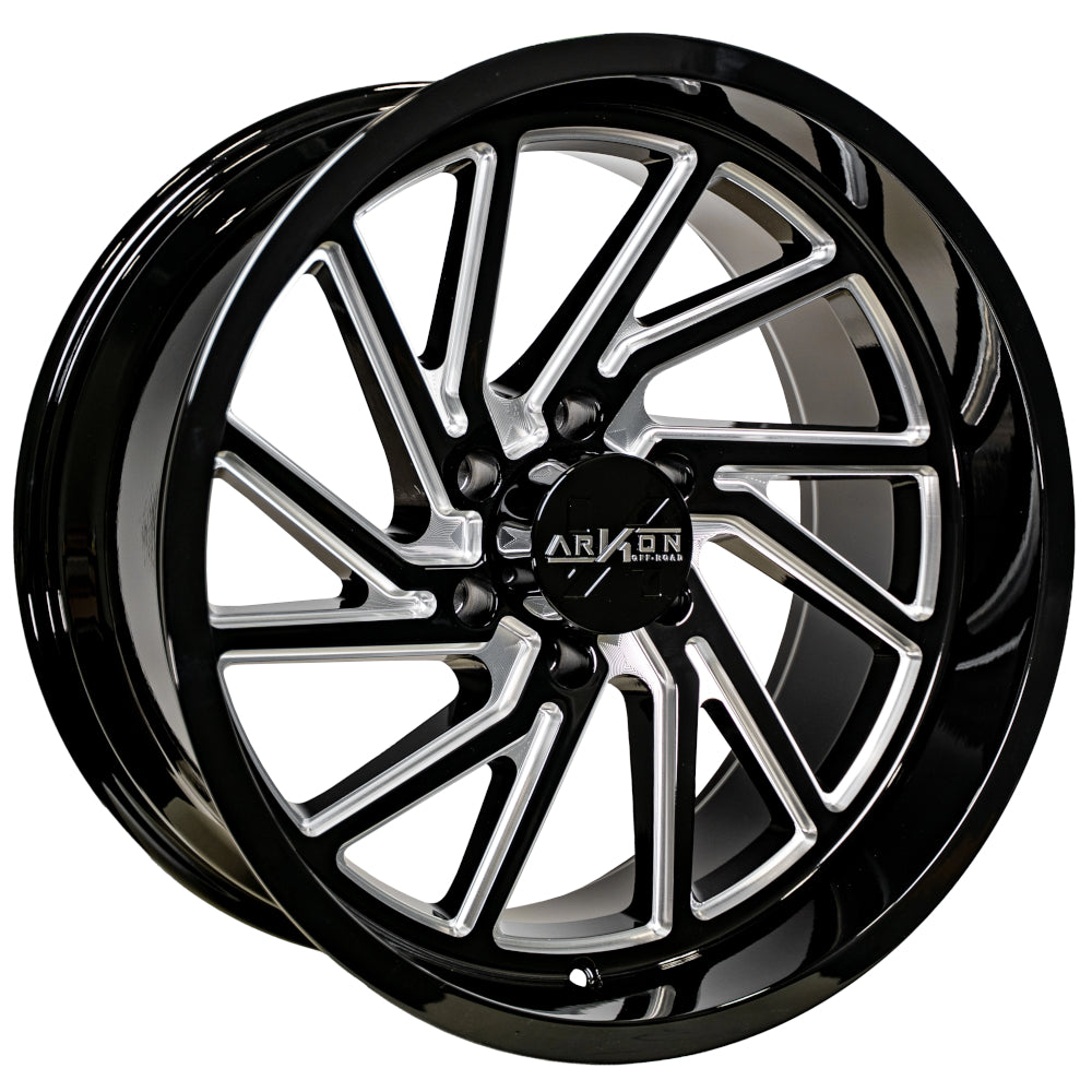 Set of 4 ARKON Off-Road Kennedy 20x10 6x135 -25 Gloss Black Milled Wheels