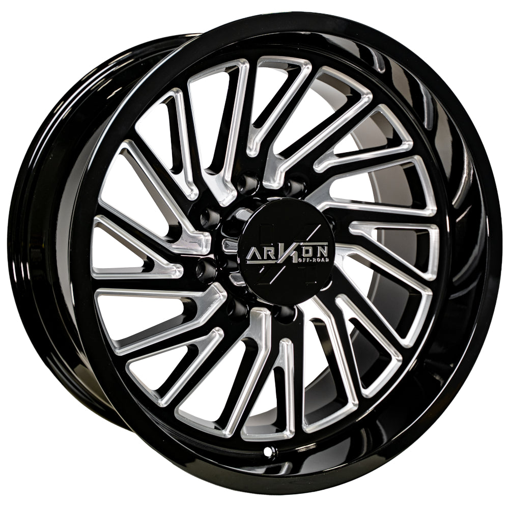 Set of 4 ARKON Off-Road Kennedy 20x10 8x170 -25 Gloss Black Milled Wheels