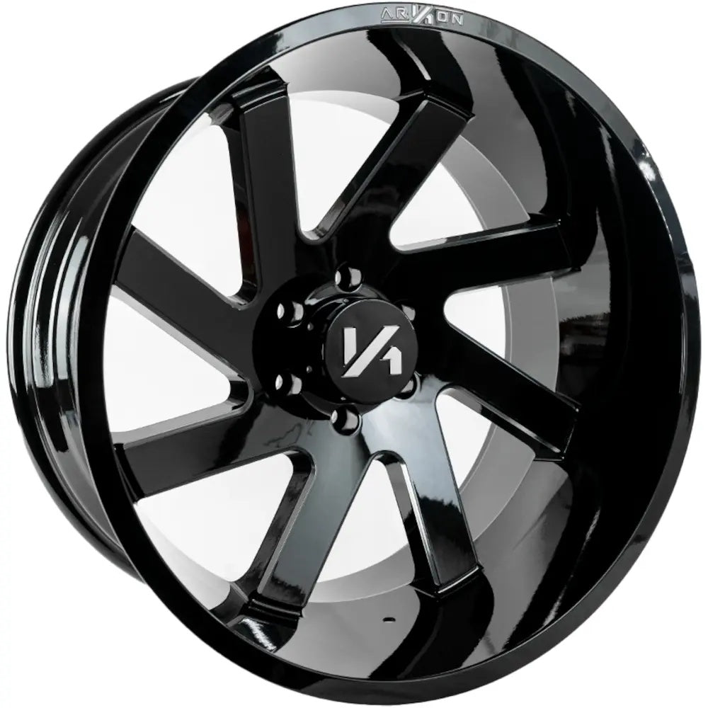 Set of 4 ARKON Off-Road Lincoln 24x14 6x5.5 -81 Gloss Black Milled Wheels