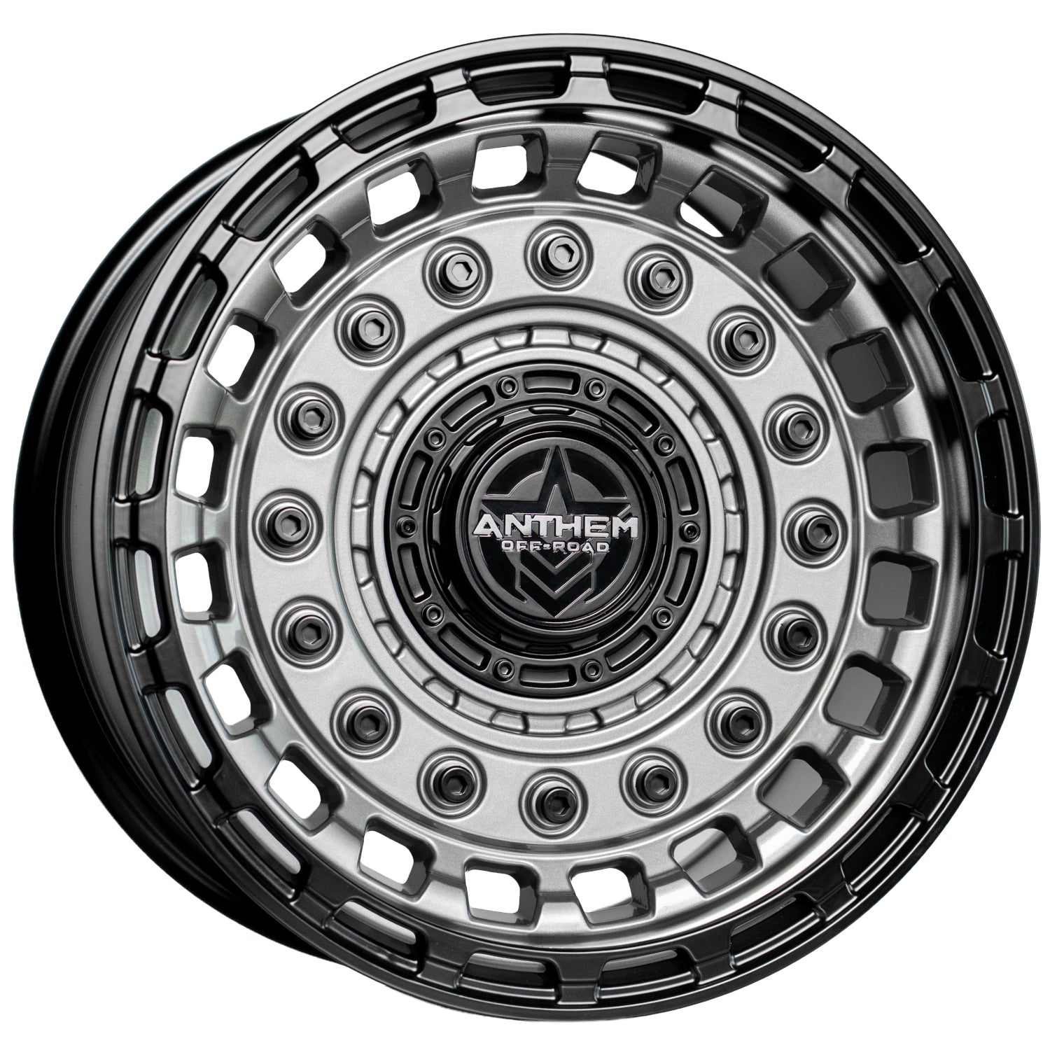 Set of 4 Anthem Off-Road Mercenary 18x9 5x5.5 -12 Gunmetal with Matte Black Accents Wheels