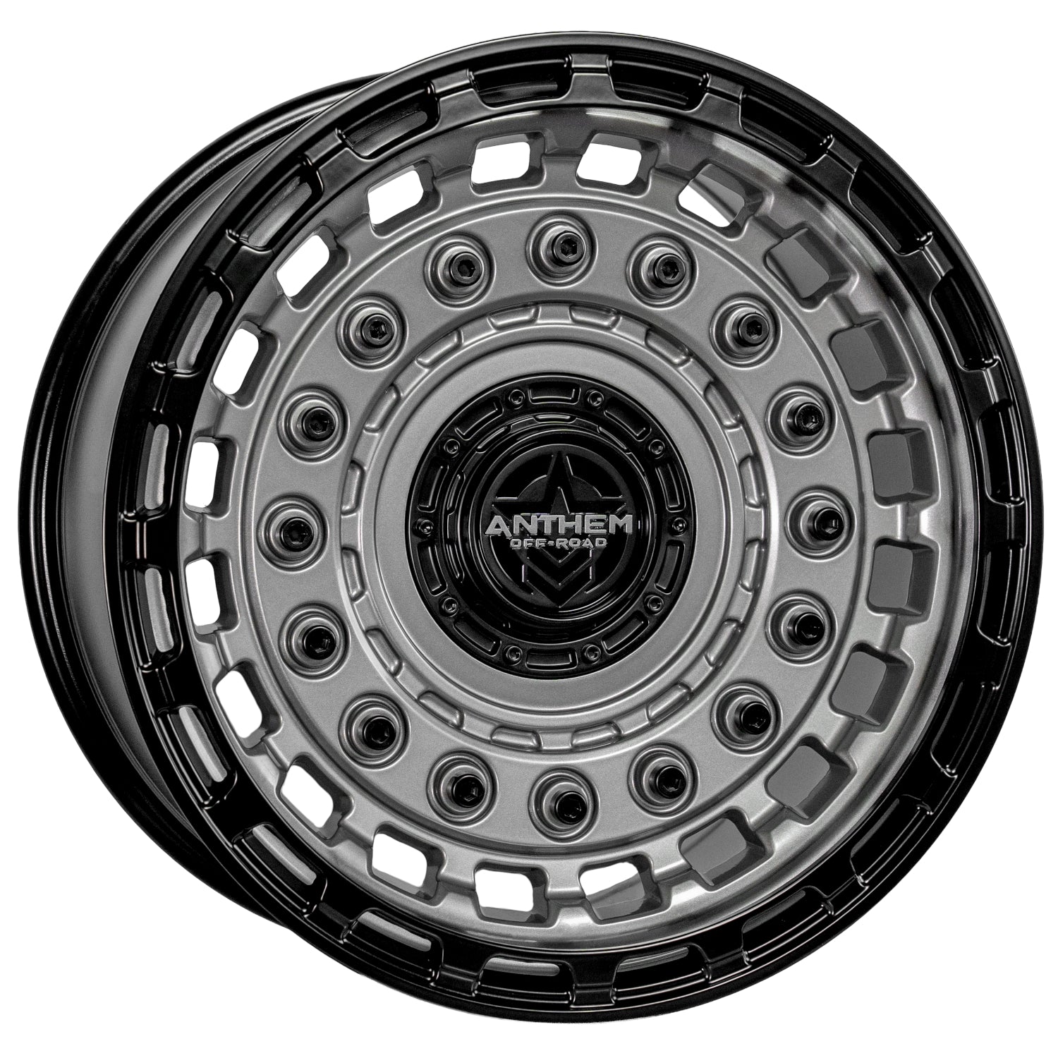 Set of 4 Anthem Off-Road Mercenary 20x9 8x170 0 Gunmetal with Matte Black Accents Wheels