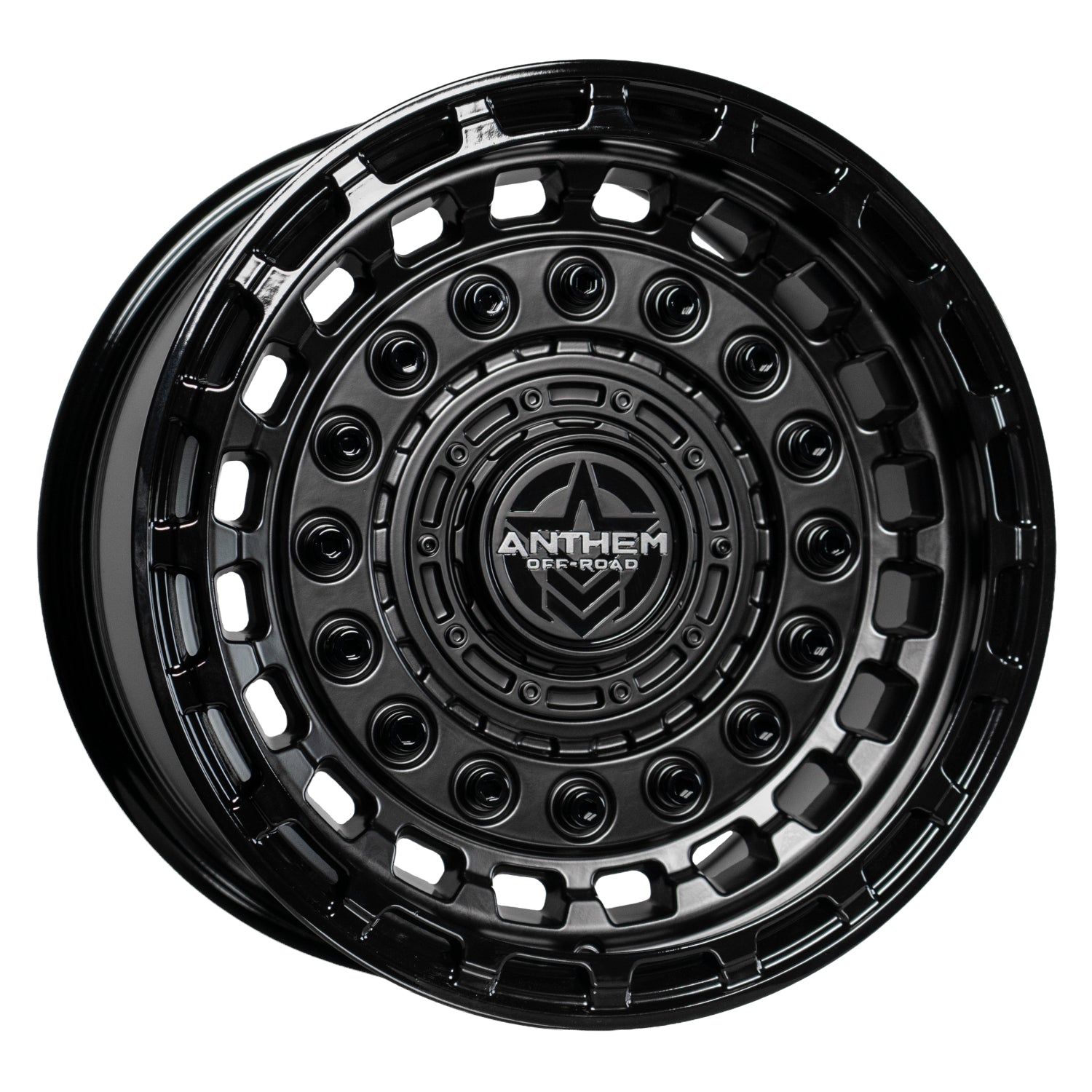 Set of 4 Anthem Off-Road Mercenary 17x9 5x5 -12 Satin Black with Gloss Black Accents Wheels