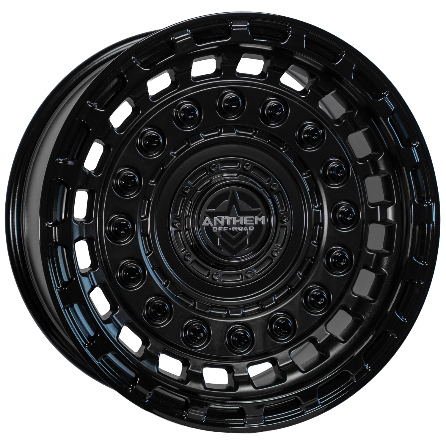 Set of 4 Anthem Off-Road Mercenary 20x10 8x180 -18 Satin Black with Gloss Black Accents Wheels