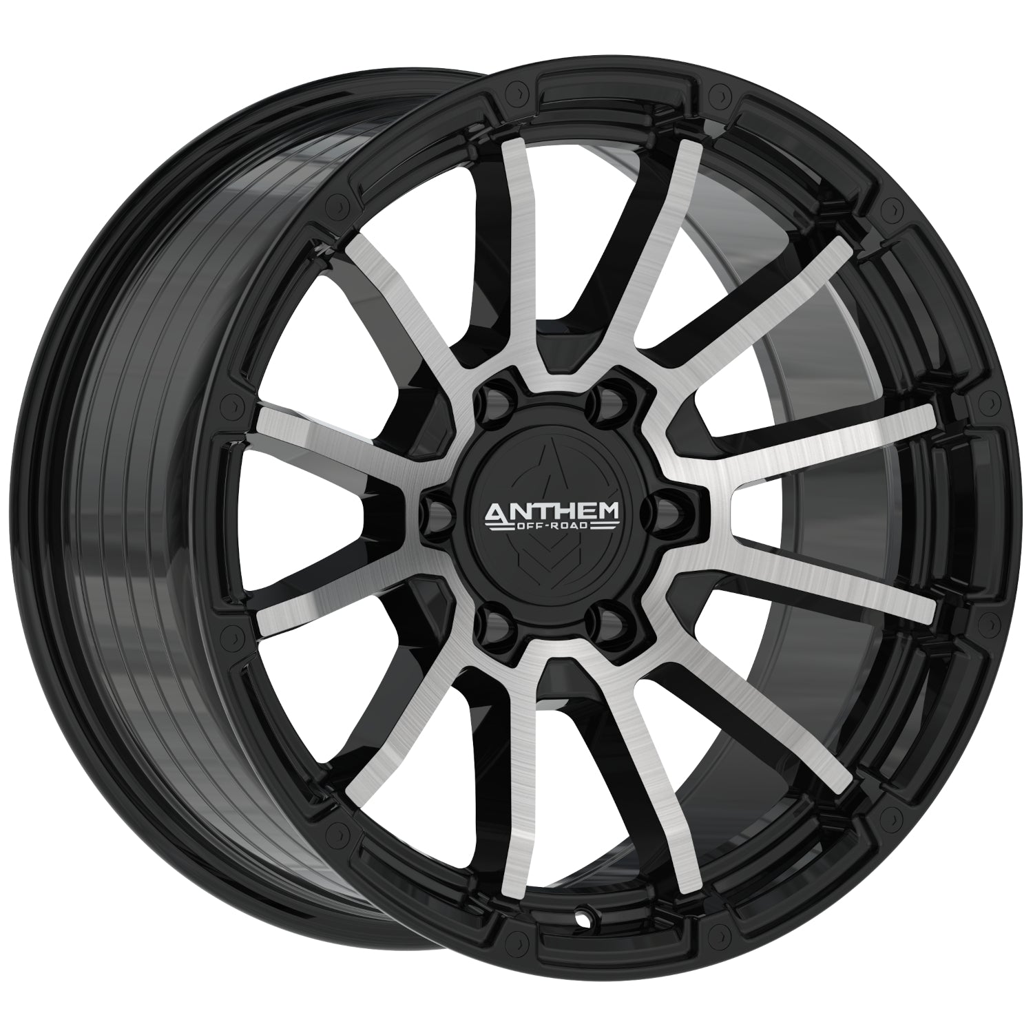 Set of 4 Anthem Off-Road Raider 18x9 6x135 -12 Satin Black with Machined Face Wheels