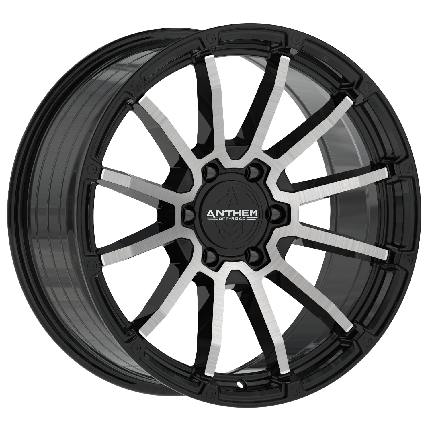 Set of 4 Anthem Off-Road Raider 20x9 6x5.5 0 Satin Black with Machined Face Wheels