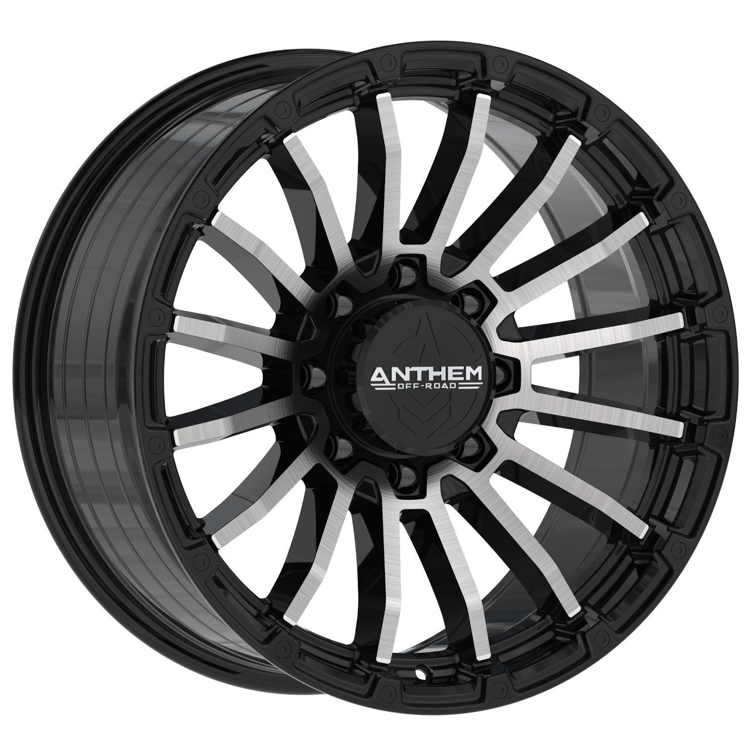 Set of 4 Anthem Off-Road Raider 20x9 8x170 0 Satin Black with Machined Face Wheels
