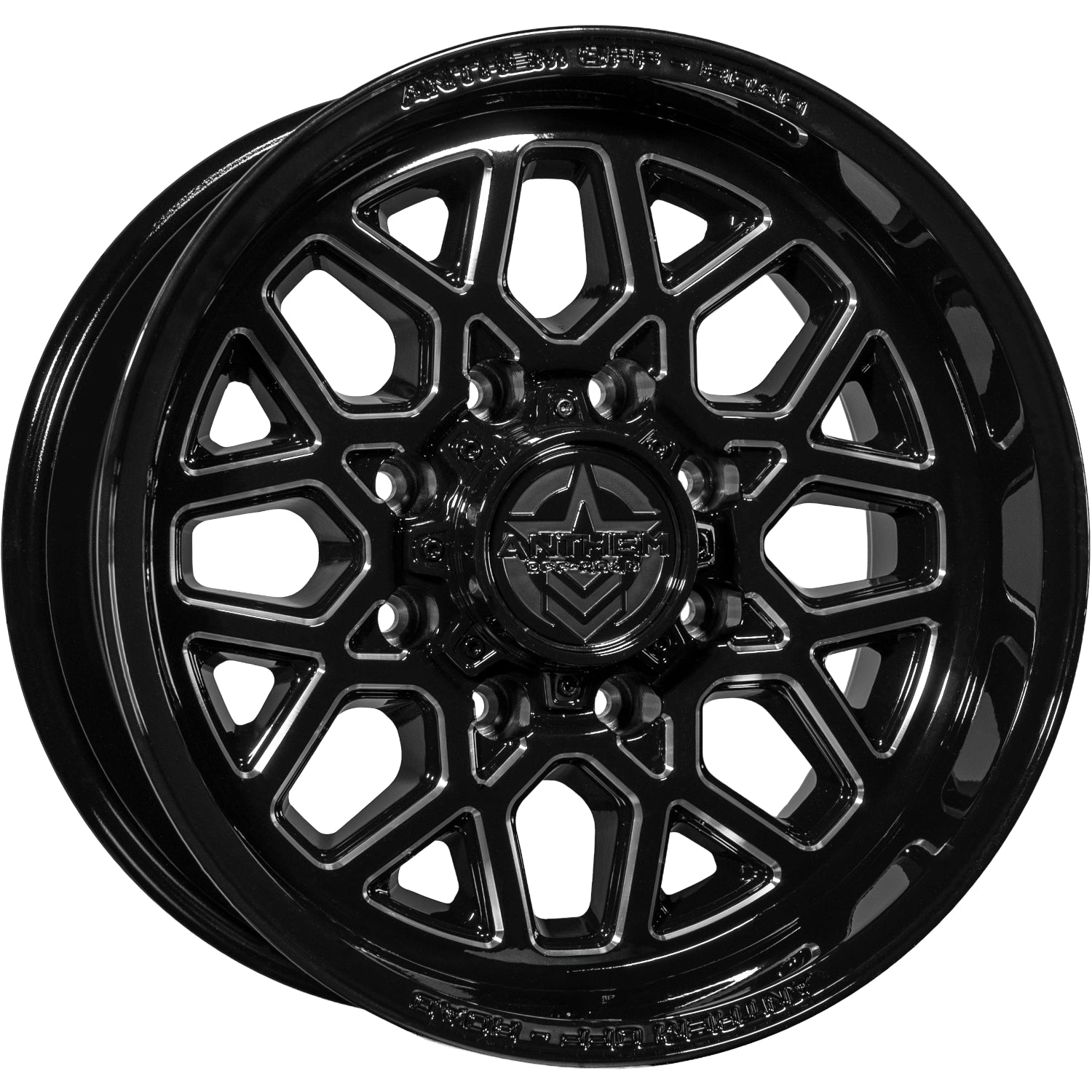 Set of 4 Anthem Off-Road Revenger 18x9 8x6.5 -12 Gloss Black with Milled Edges Wheels
