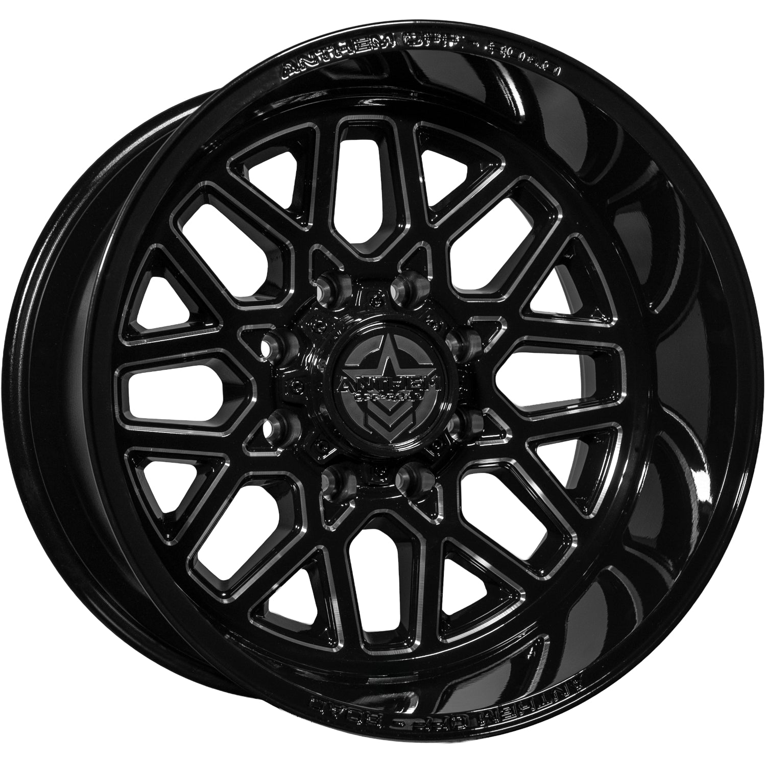 Set of 4 Anthem Off-Road Revenger 20x12 8x170 -51 Gloss Black with Milled Edges Wheels