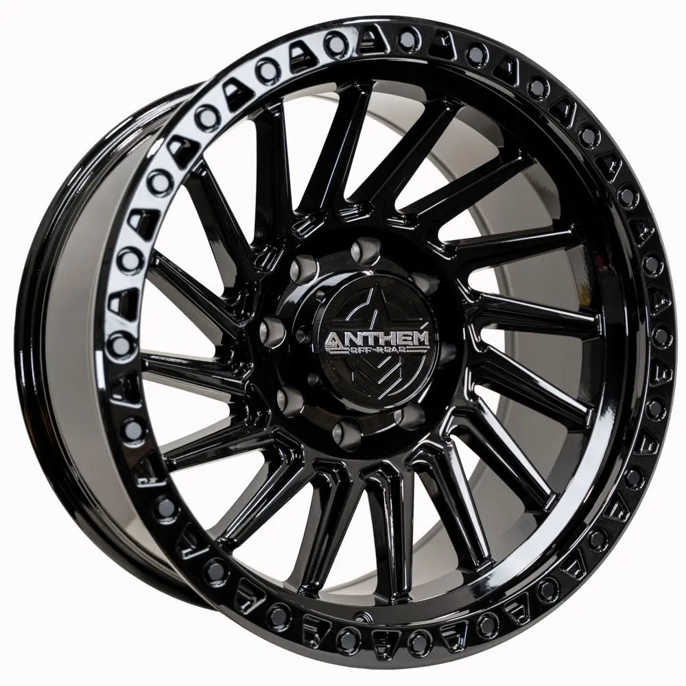 Set of 4 Anthem Off-Road Turbine 22x12 8x170 -44 Gloss Black Wheels